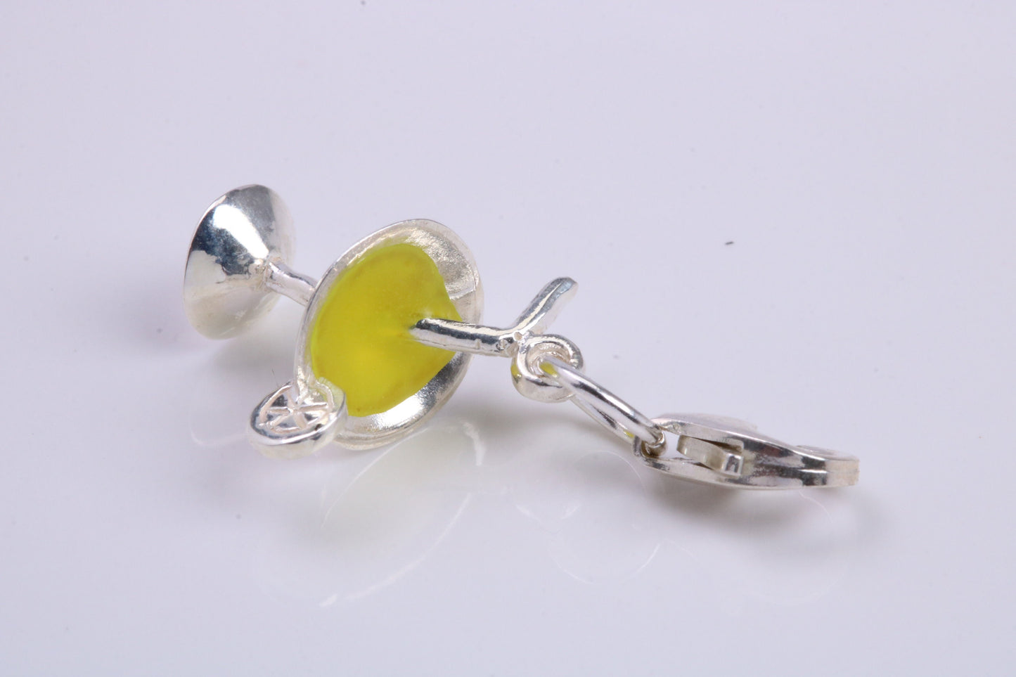 Cocktail Glass Charm, Traditional Charm, Made from Solid 925 Grade Sterling Silver, Complete with Attachment Link