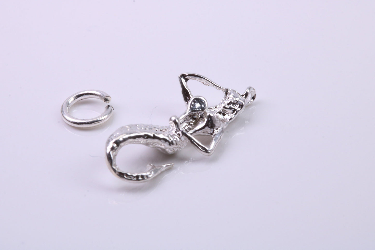 Mermaid Charm, Traditional Charm, Made from Solid 925 Grade Sterling Silver, Complete with Attachment Link