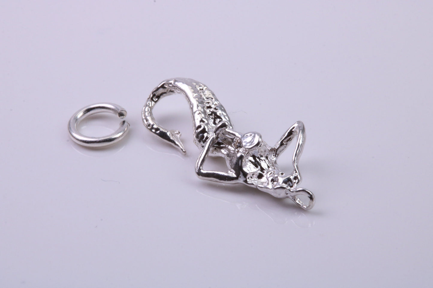 Mermaid Charm, Traditional Charm, Made from Solid 925 Grade Sterling Silver, Complete with Attachment Link