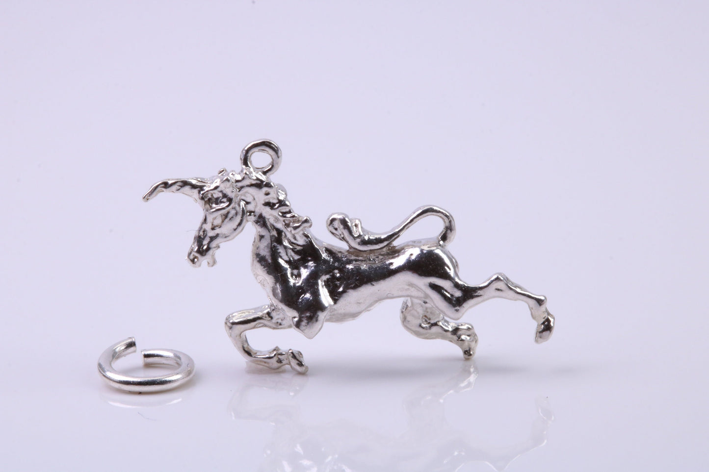 Unicorn Charm, Traditional Charm, Made from Solid 925 Grade Sterling Silver, Complete with Attachment Link