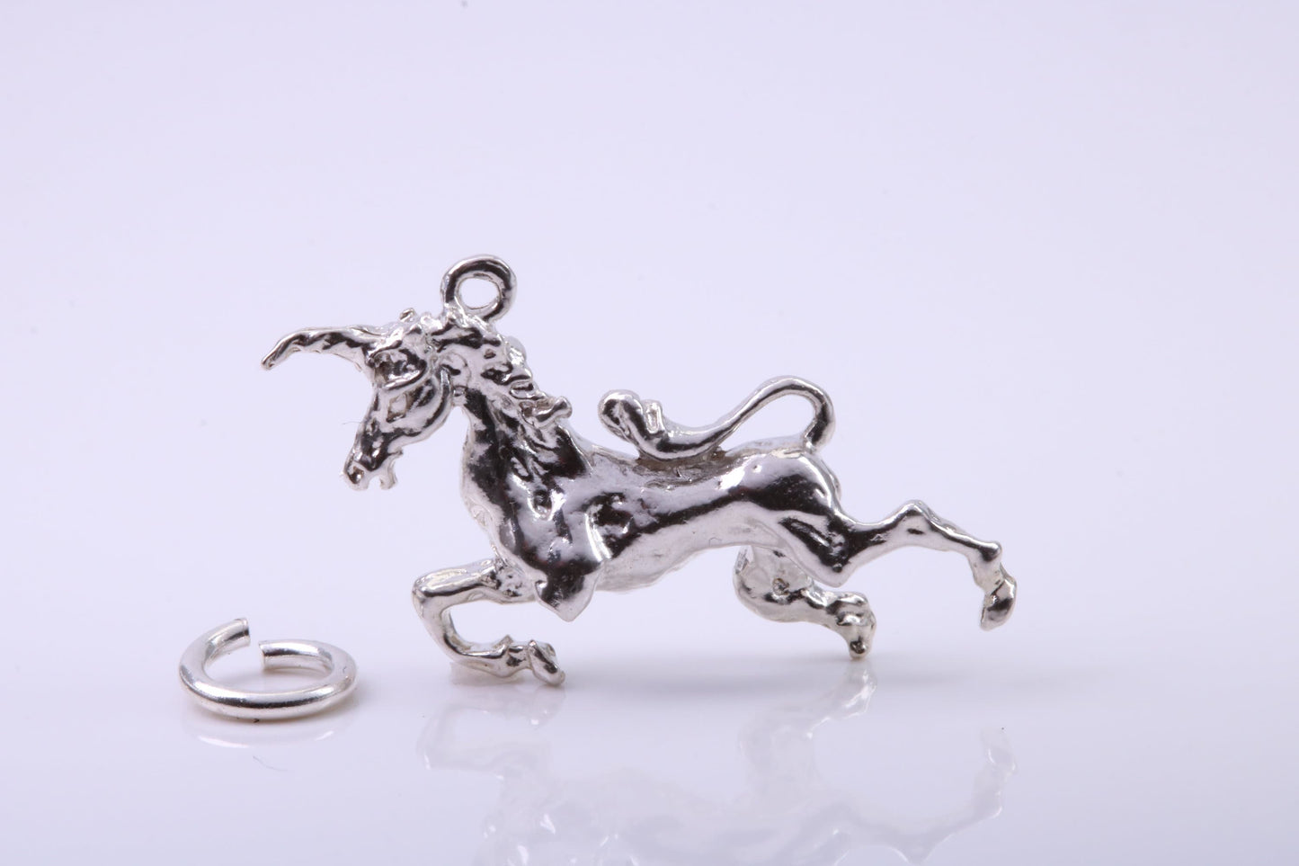 Unicorn Charm, Traditional Charm, Made from Solid 925 Grade Sterling Silver, Complete with Attachment Link