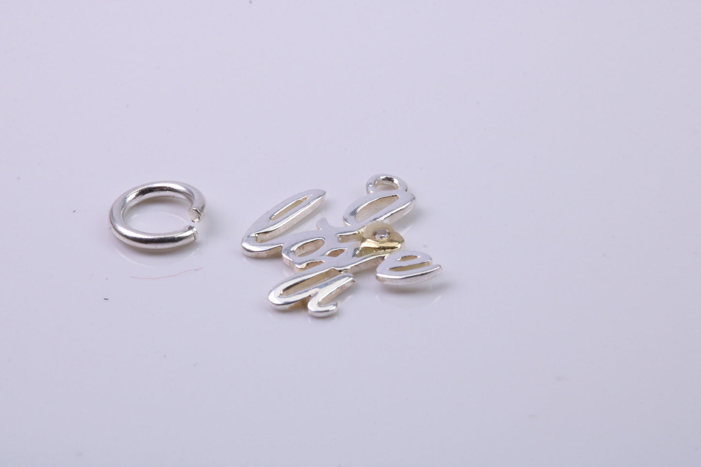 I Love You Charm, Traditional Charm, Made from Solid 925 Grade Sterling Silver, Complete with Attachment Link