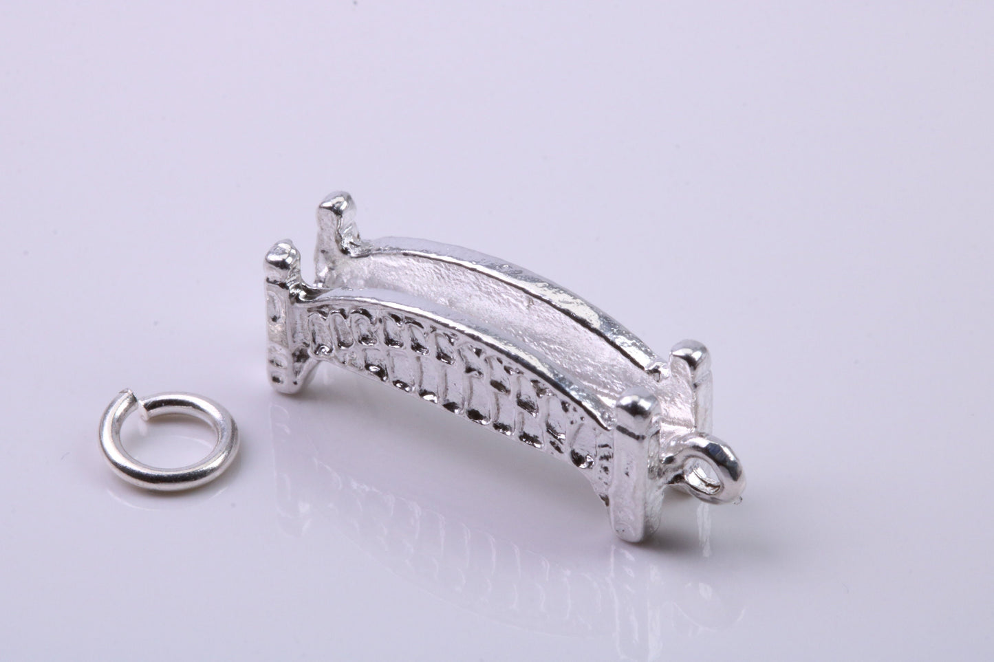 Bridge Charm, Traditional Charm, Made from Solid 925 Grade Sterling Silver, Complete with Attachment Link