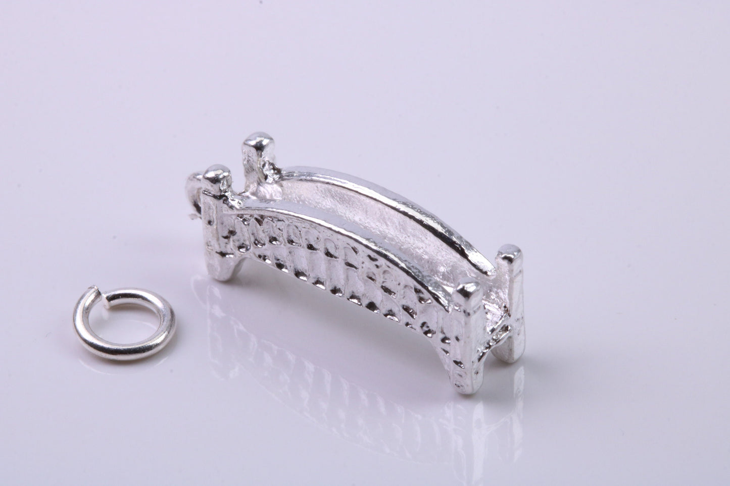 Bridge Charm, Traditional Charm, Made from Solid 925 Grade Sterling Silver, Complete with Attachment Link