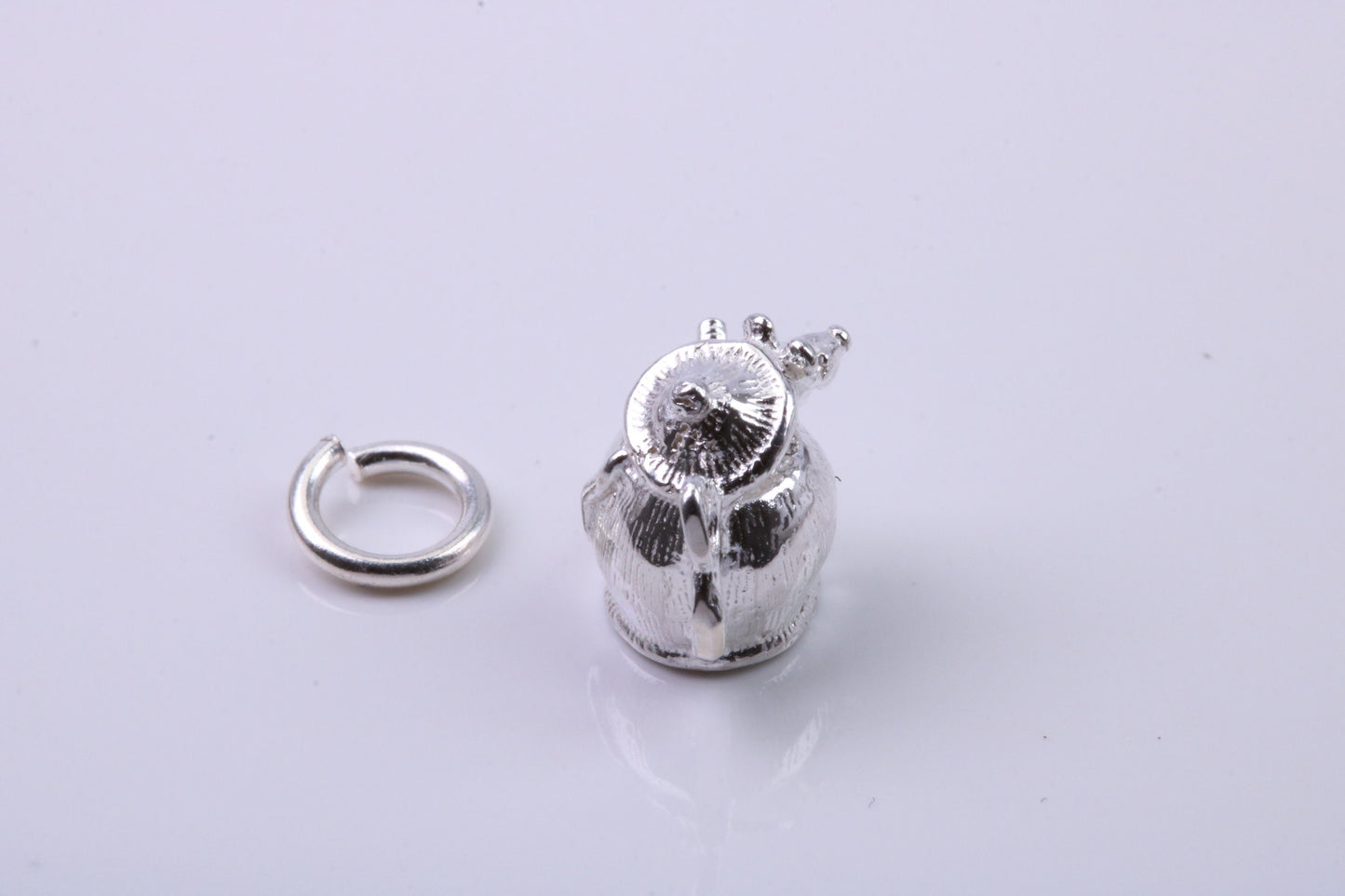 Mouse in Teapot Charm, Traditional Charm, Made from Solid 925 Grade Sterling Silver, Complete with Attachment Link