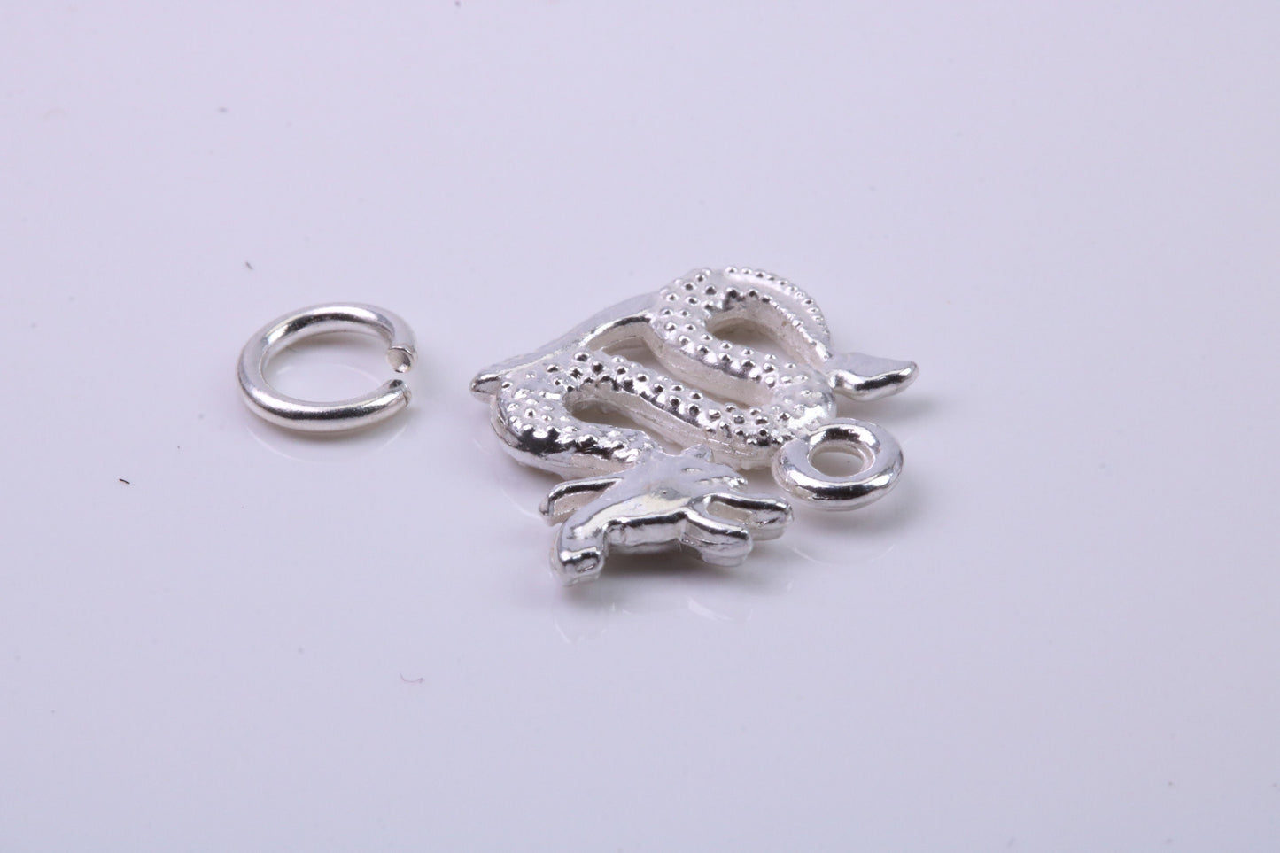 Chinese Dragon Charm, Traditional Charm, Made from Solid 925 Grade Sterling Silver, Complete with Attachment Link