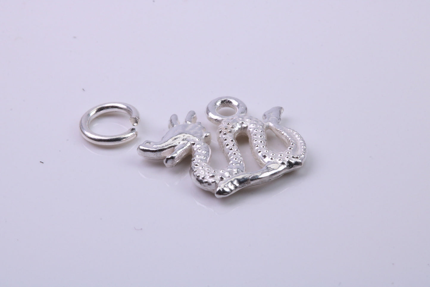 Chinese Dragon Charm, Traditional Charm, Made from Solid 925 Grade Sterling Silver, Complete with Attachment Link