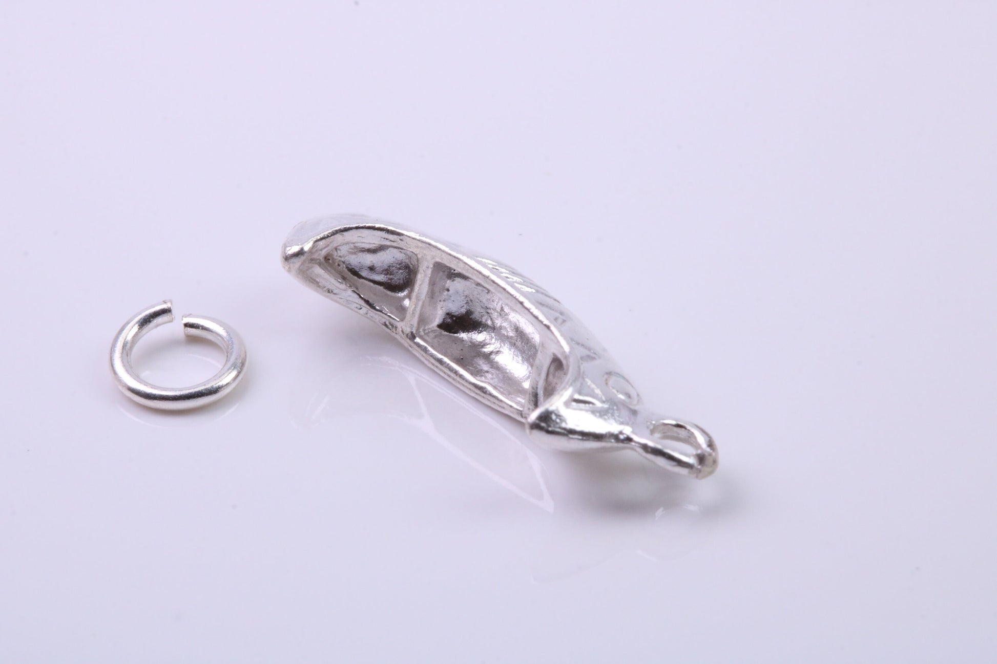 Canoe Charm, Traditional Charm, Made from Solid 925 Grade Sterling Silver, Complete with Attachment Link