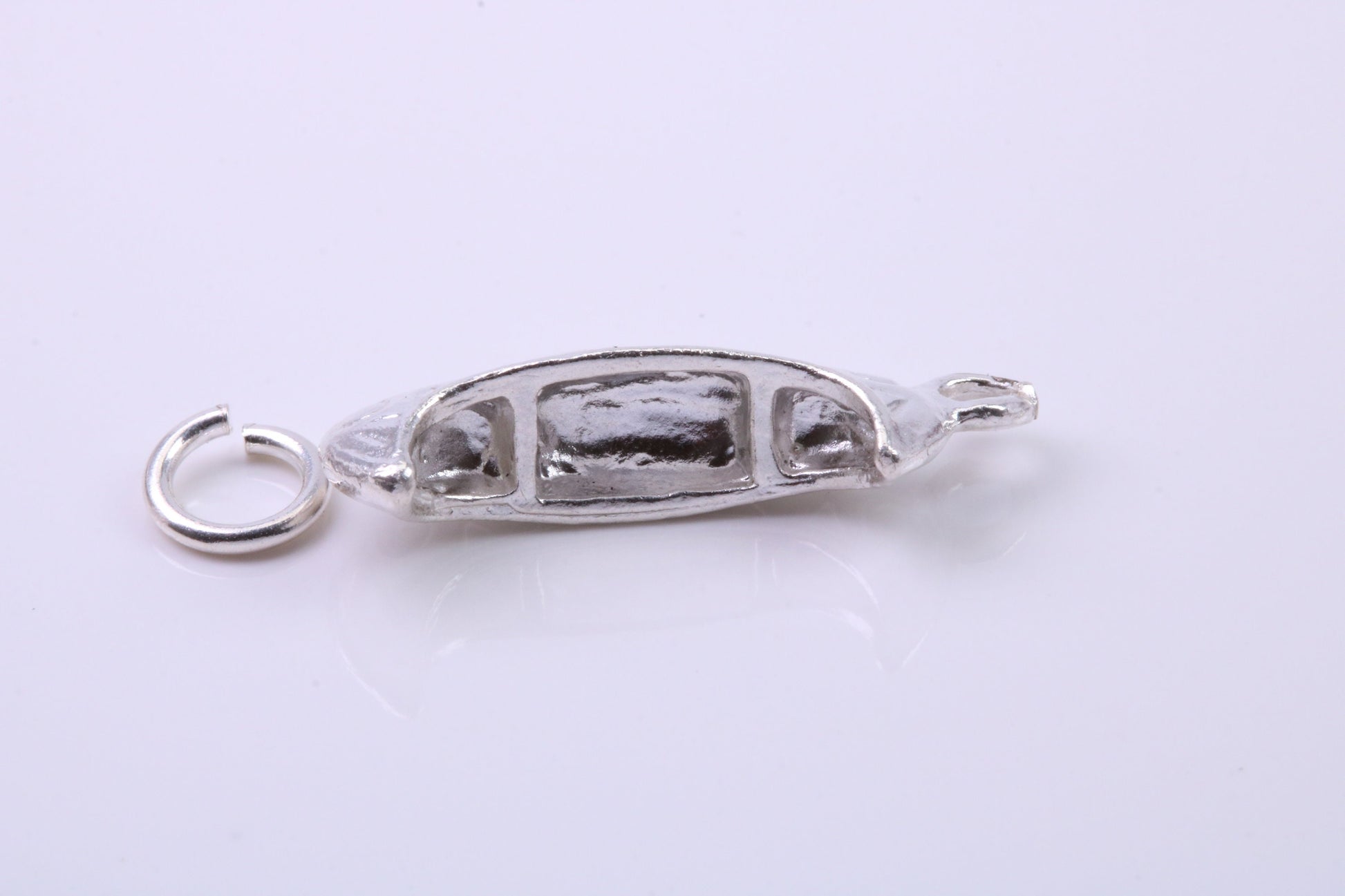 Canoe Charm, Traditional Charm, Made from Solid 925 Grade Sterling Silver, Complete with Attachment Link