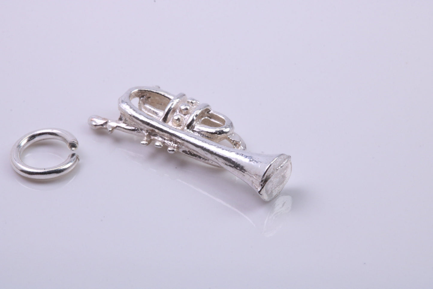 Tuba Charm, Traditional Charm, Made from Solid 925 Grade Sterling Silver, Complete with Attachment Link