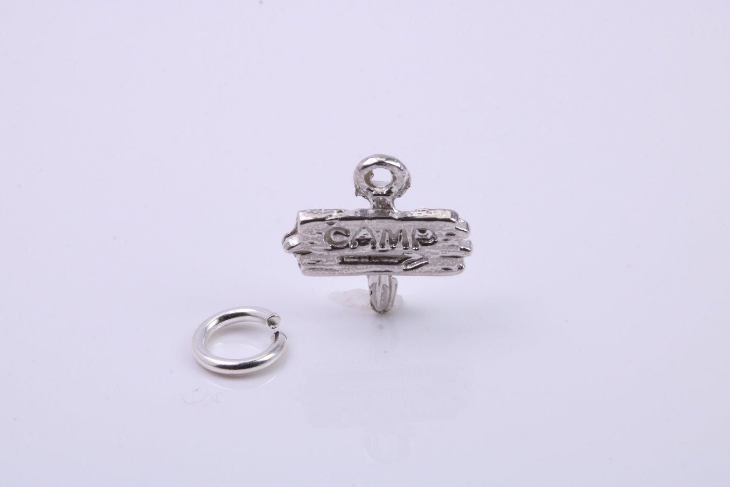 Camping Charm, Traditional Charm, Made from Solid 925 Grade Sterling Silver, Complete with Attachment Link
