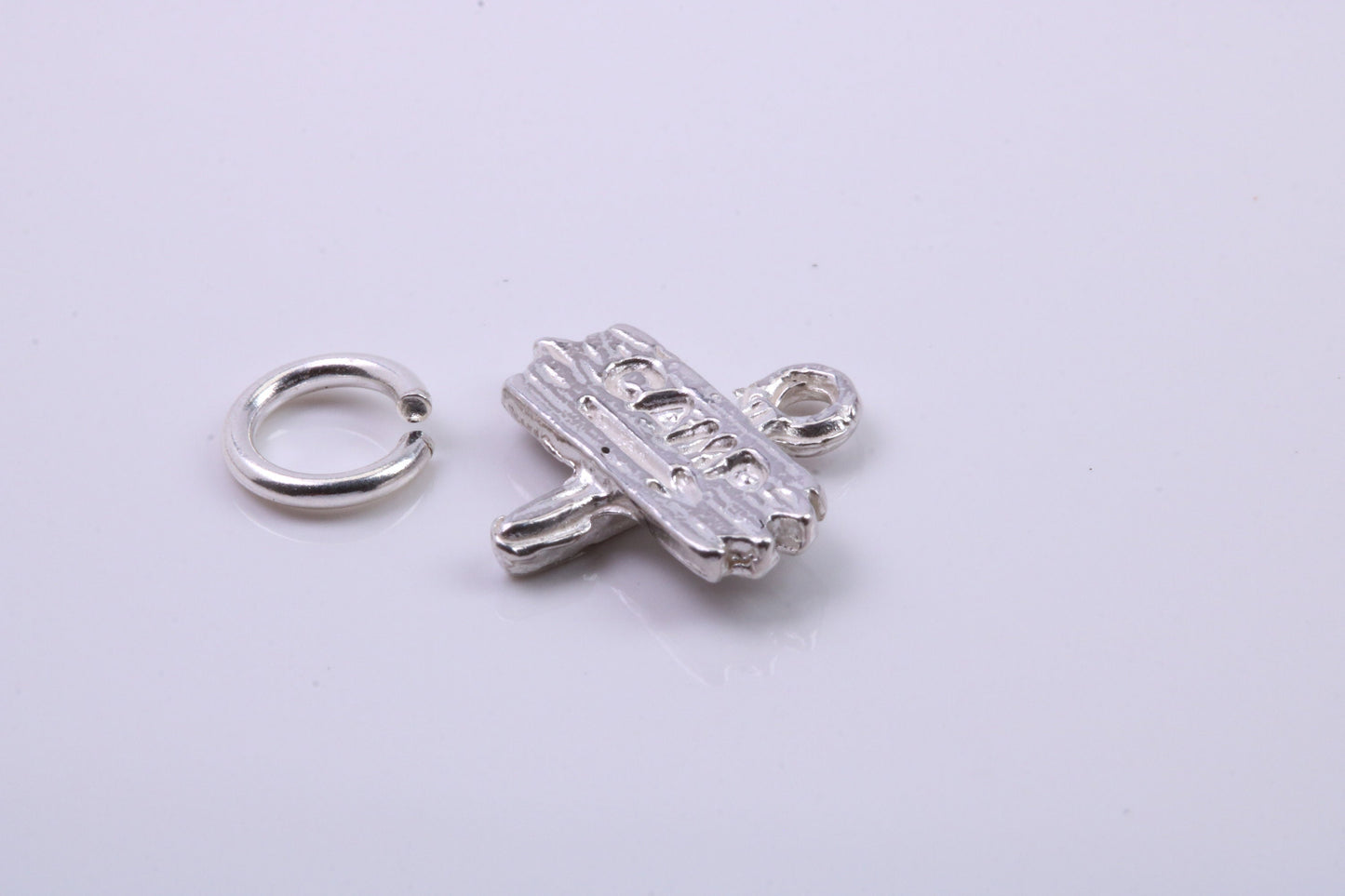 Camping Charm, Traditional Charm, Made from Solid 925 Grade Sterling Silver, Complete with Attachment Link