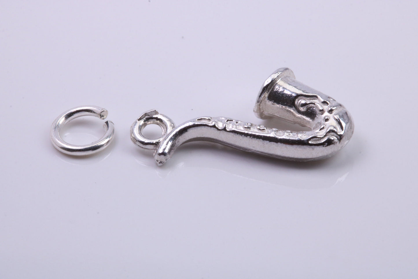 Saxophone Charm, Traditional Charm, Made from Solid 925 Grade Sterling Silver, Complete with Attachment Link