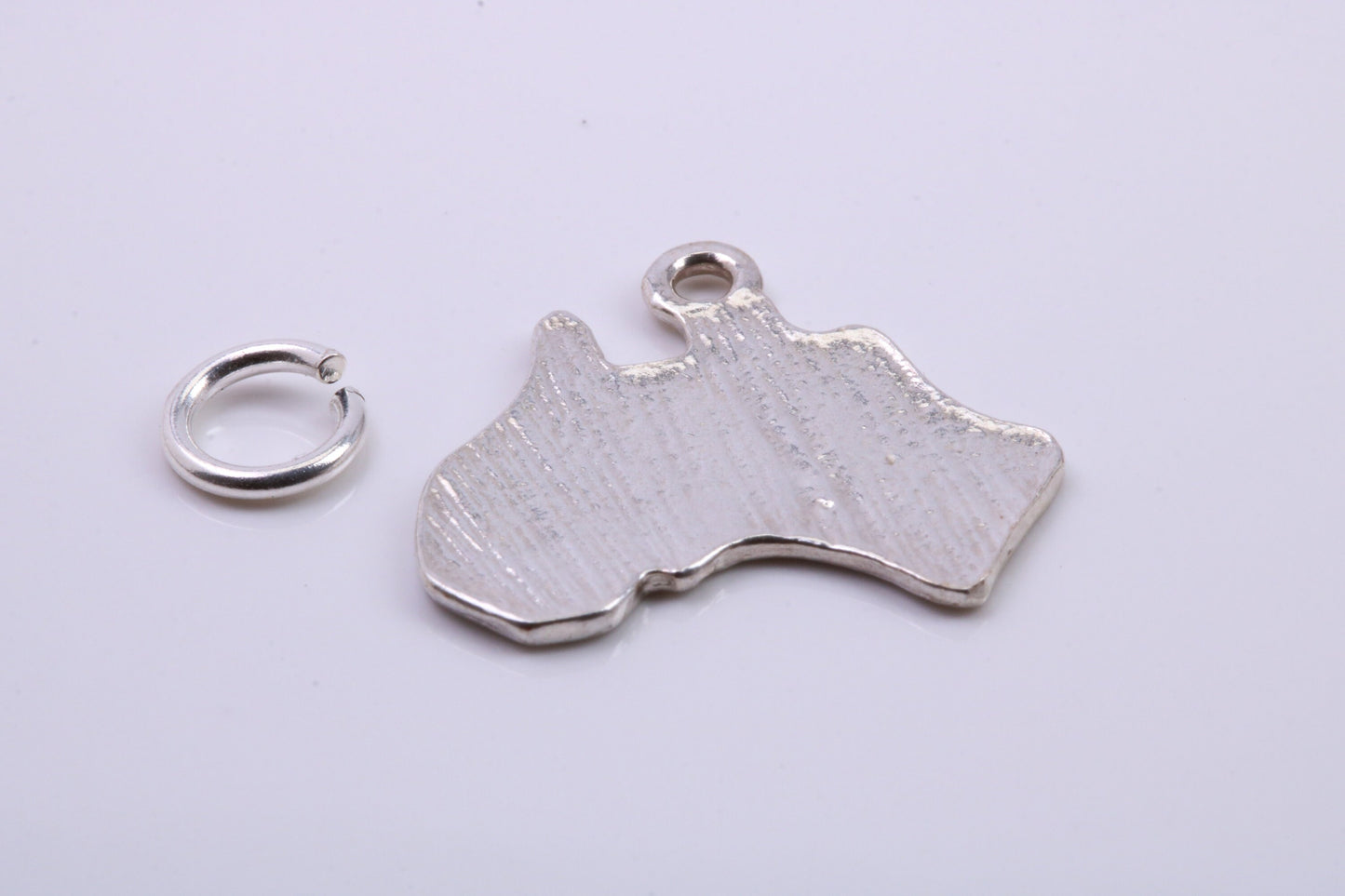 Australia Charm, Traditional Charm, Made from Solid 925 Grade Sterling Silver, Complete with Attachment Link