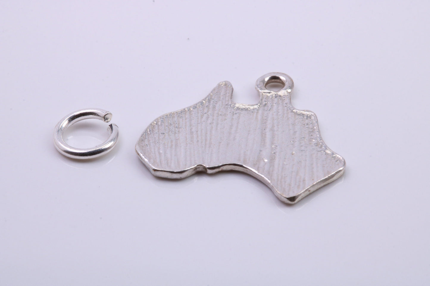 Australia Charm, Traditional Charm, Made from Solid 925 Grade Sterling Silver, Complete with Attachment Link