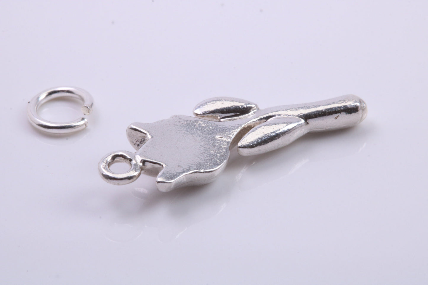 Rose Flower Charm, Traditional Charm, Made from Solid 925 Grade Sterling Silver, Complete with Attachment Link