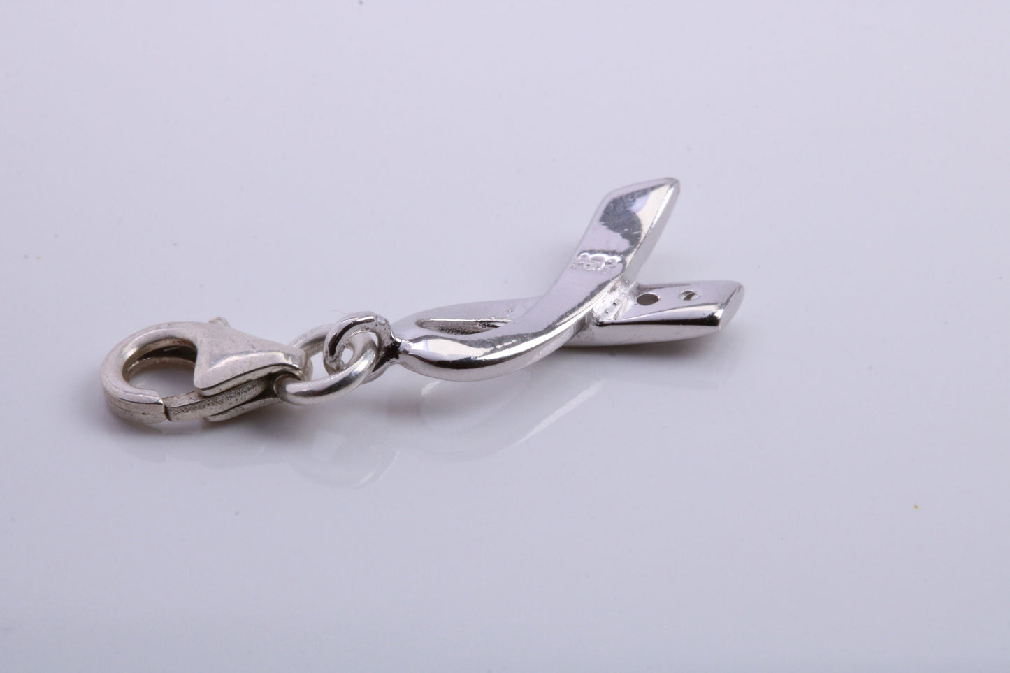 Ribbon Charm, Traditional Charm, Made from Solid 925 Grade Sterling Silver, Complete with Attachment Link