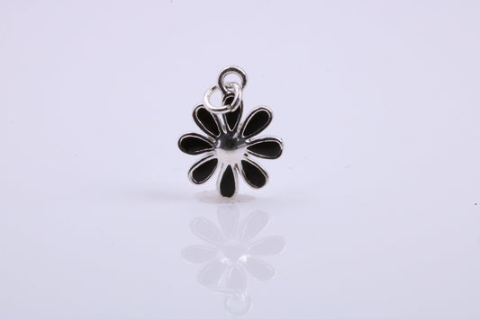 Daisy Flower Charm, Traditional Charm, Made from Solid 925 Grade Sterling Silver, Complete with Attachment Link