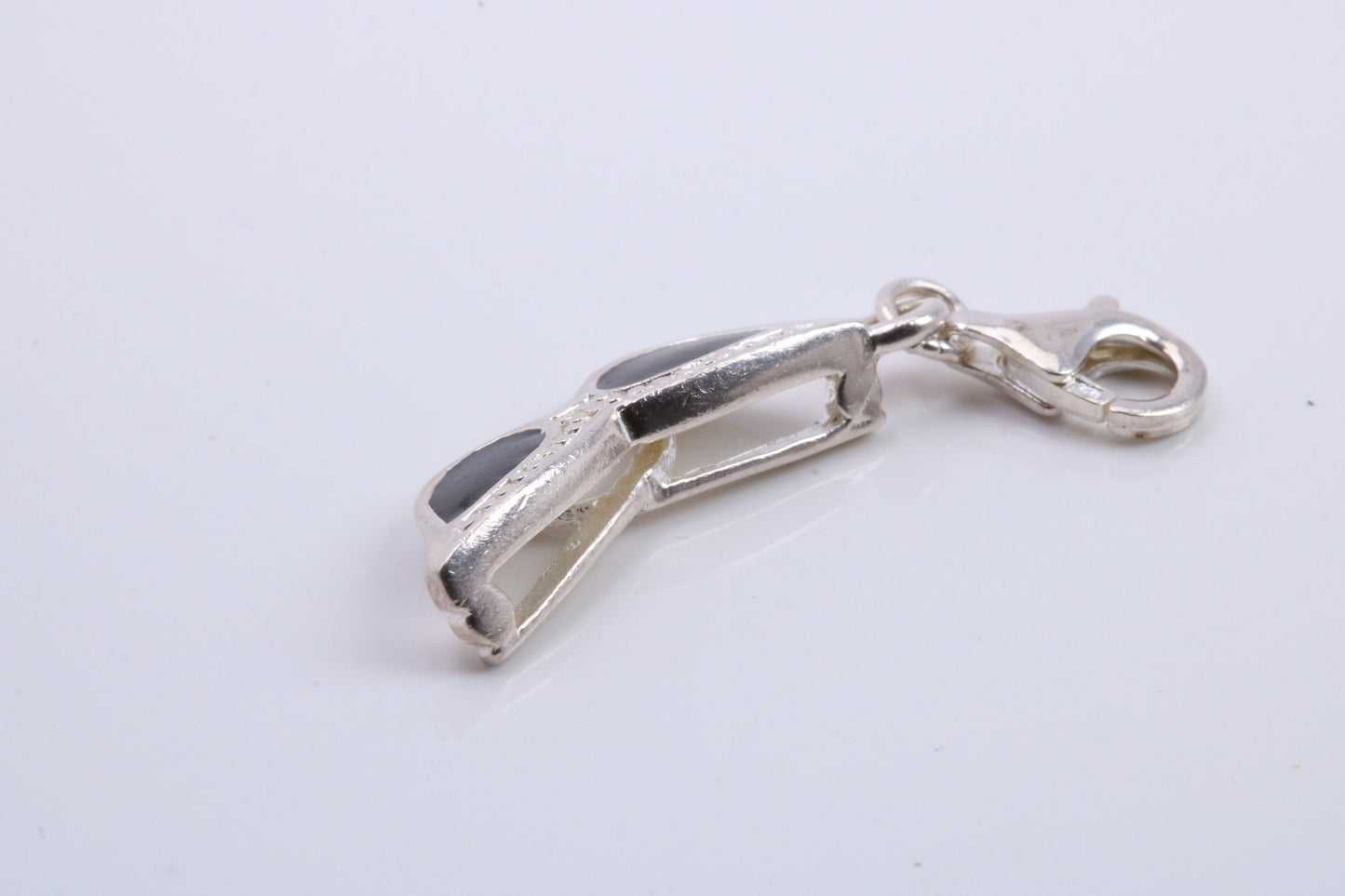 Spectacles Charm, Traditional Charm, Made from Solid 925 Grade Sterling Silver, Complete with Attachment Link