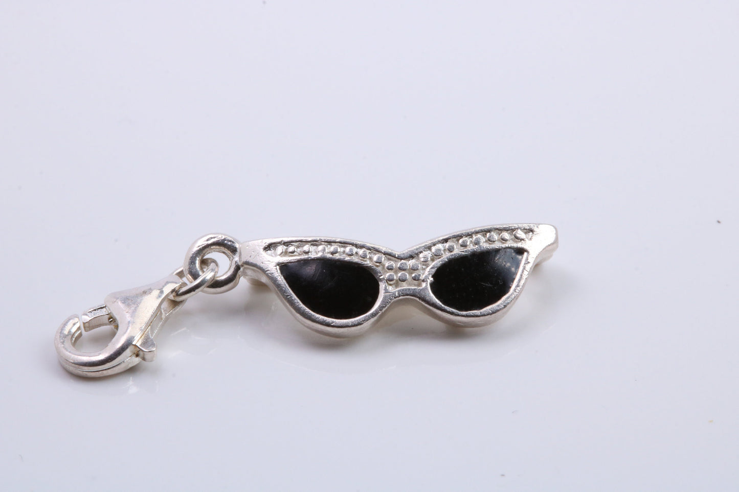 Spectacles Charm, Traditional Charm, Made from Solid 925 Grade Sterling Silver, Complete with Attachment Link