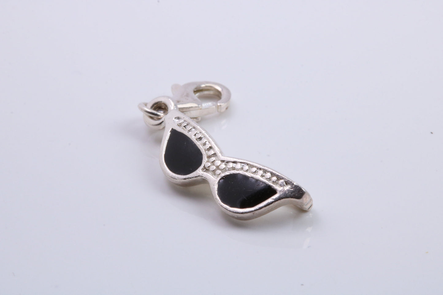 Spectacles Charm, Traditional Charm, Made from Solid 925 Grade Sterling Silver, Complete with Attachment Link