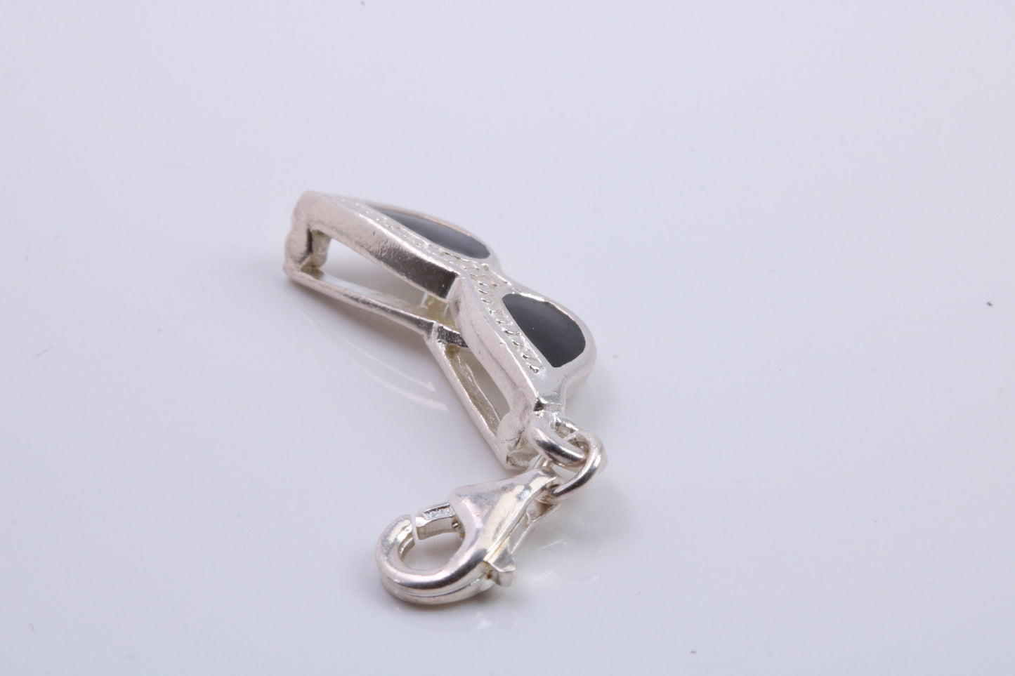 Spectacles Charm, Traditional Charm, Made from Solid 925 Grade Sterling Silver, Complete with Attachment Link