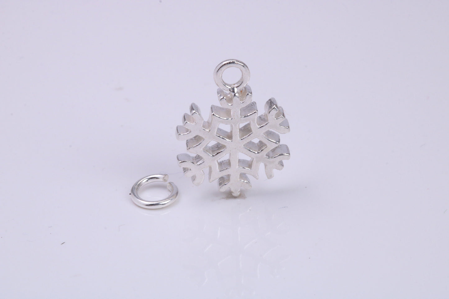 Snow Flake Charm, Traditional Charm, Made from Solid 925 Grade Sterling Silver, Complete with Attachment Link