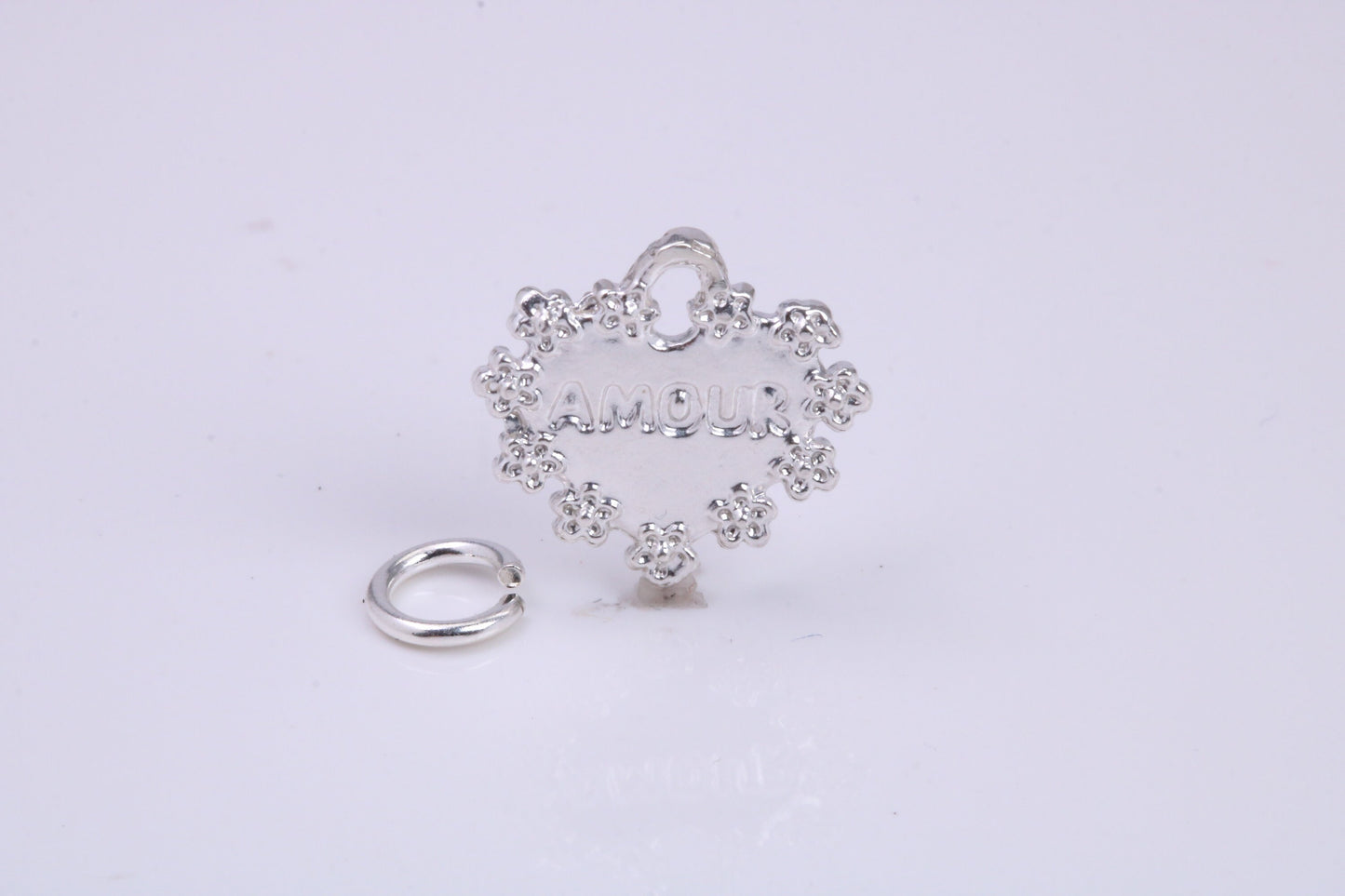 Love Amour Charm, Traditional Charm, Made from Solid 925 Grade Sterling Silver, Complete with Attachment Link
