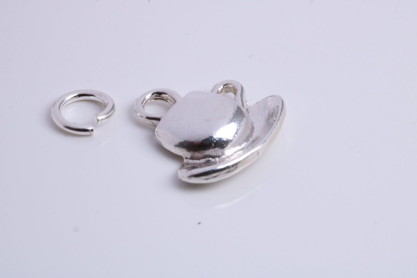 Tea Cup and Saucer Charm, Traditional Charm, Made from Solid 925 Grade Sterling Silver, Complete with Attachment Link