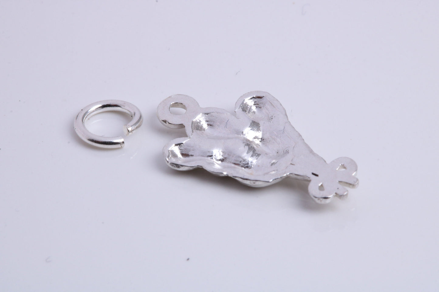 Party Balloons Charm, Traditional Charm, Made from Solid 925 Grade Sterling Silver, Complete with Attachment Link