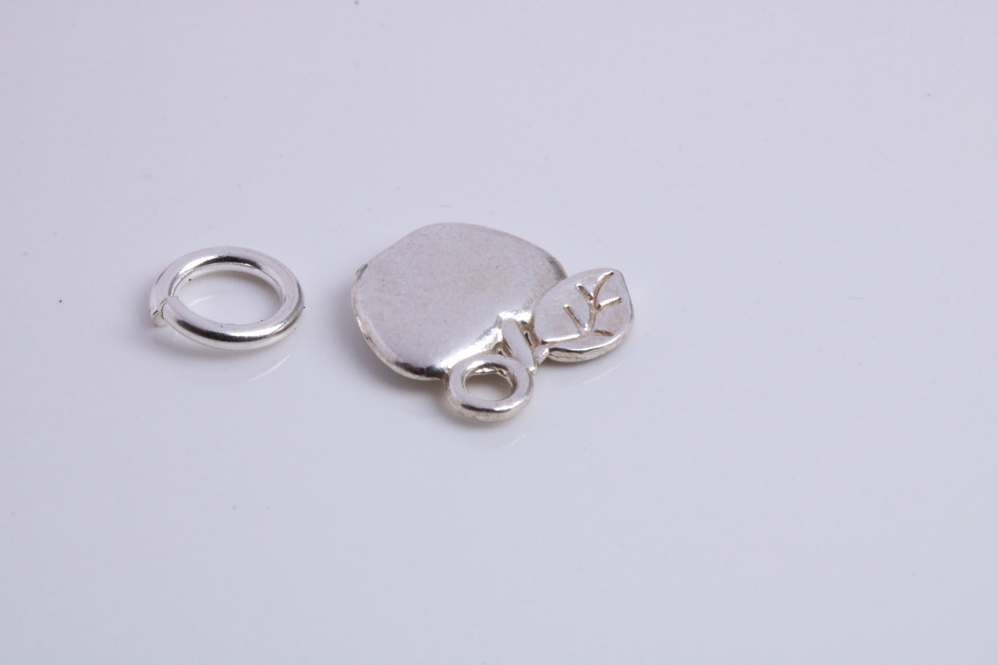 Apple Charm, Traditional Charm, Made from Solid 925 Grade Sterling Silver, Complete with Attachment Link
