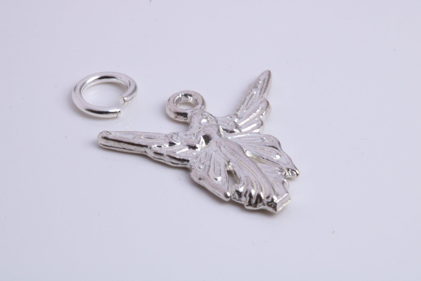 Angel / Fairy Charm, Traditional Charm, Made from Solid 925 Grade Sterling Silver, Complete with Attachment Link