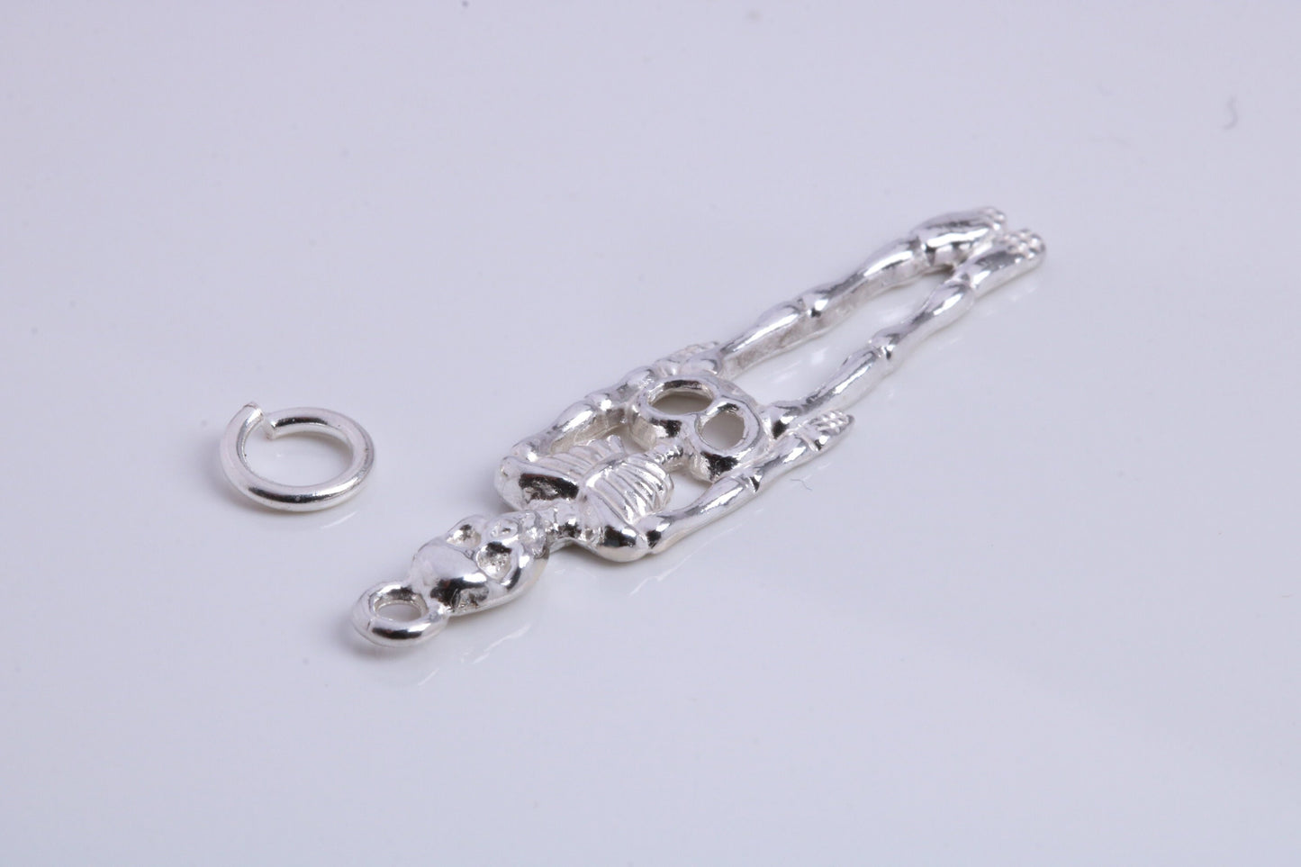 Skeleton Charm, Traditional Charm, Made from Solid 925 Grade Sterling Silver, Complete with Attachment Link