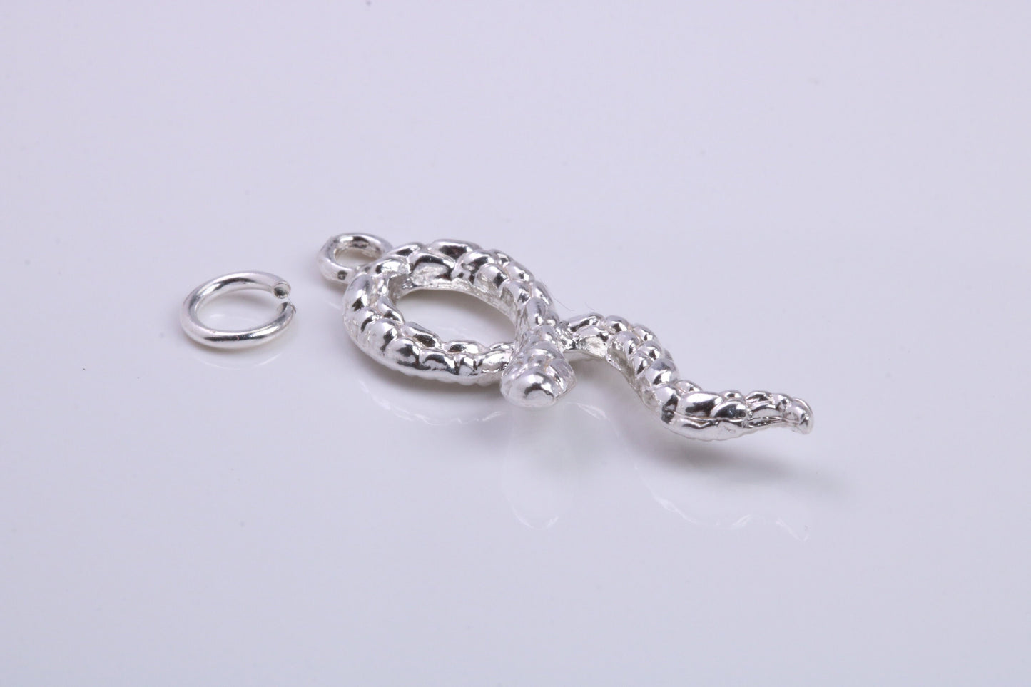Snake Charm, Traditional Charm, Made from Solid 925 Grade Sterling Silver, Complete with Attachment Link