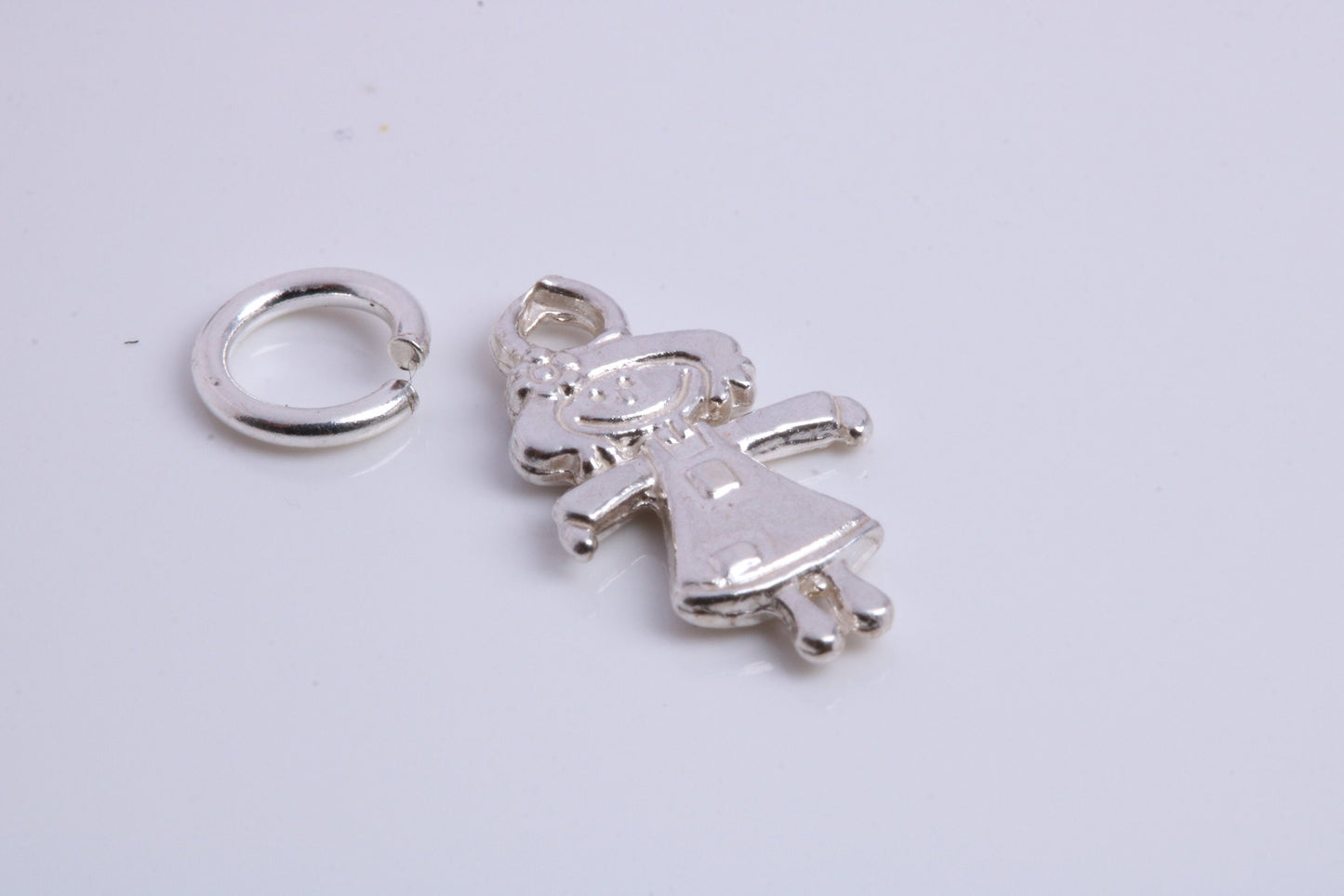 Toy Doll Charm, Traditional Charm, Made from Solid 925 Grade Sterling Silver, Complete with Attachment Link