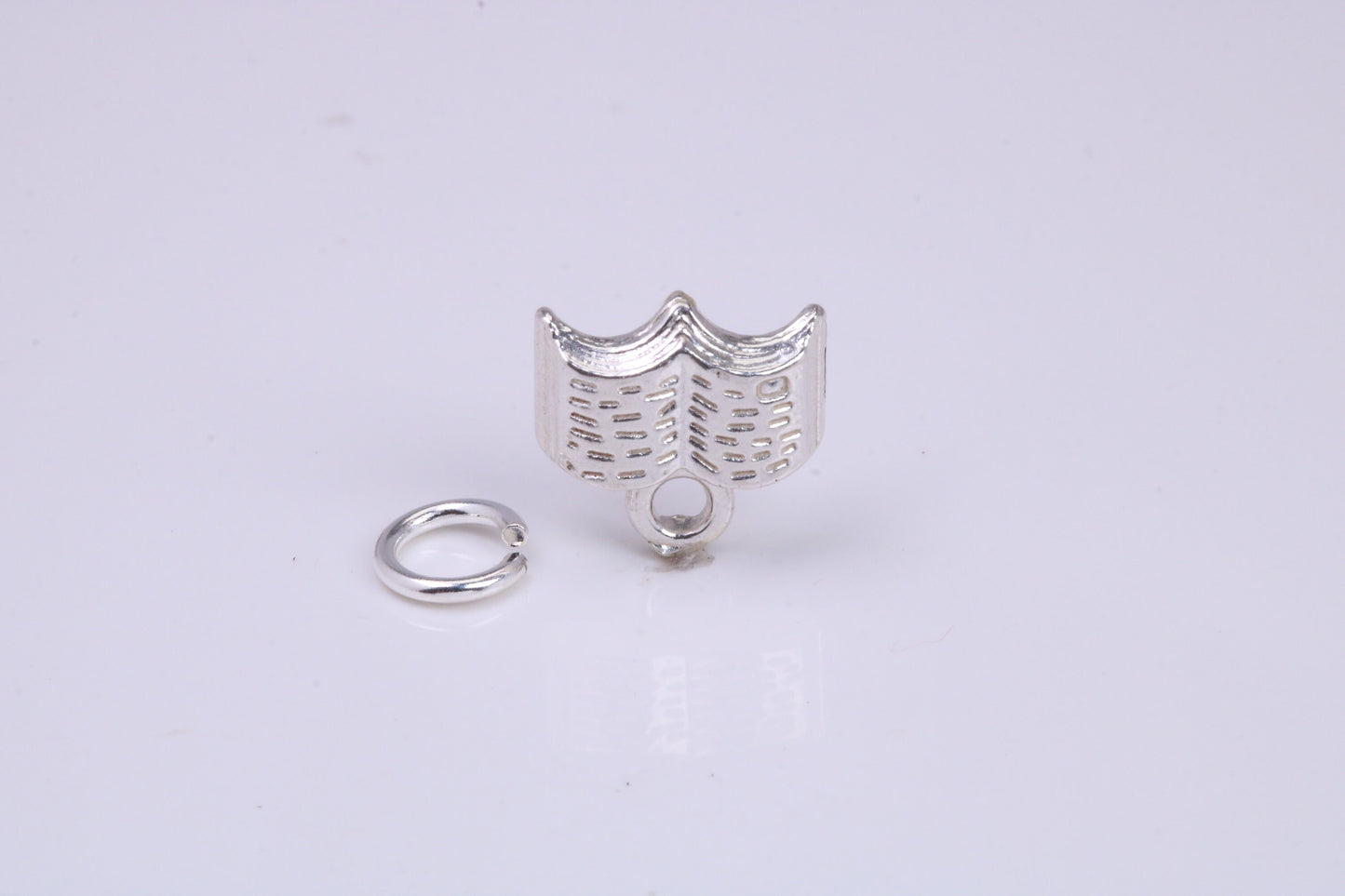Book Charm, Traditional Charm, Made from Solid 925 Grade Sterling Silver, Complete with Attachment Link