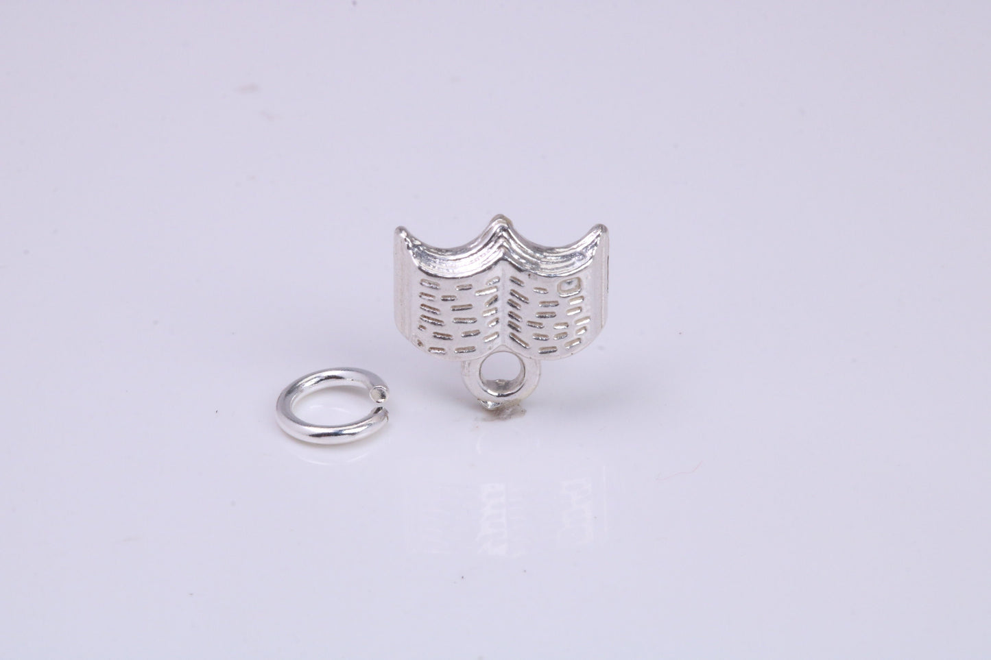 Book Charm, Traditional Charm, Made from Solid 925 Grade Sterling Silver, Complete with Attachment Link