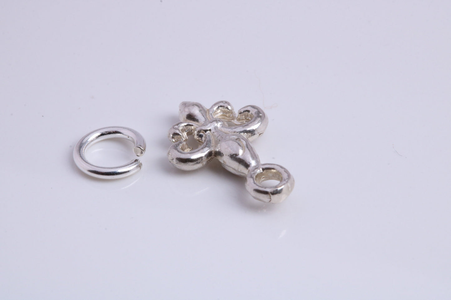 Fleur De Lis Charm, Traditional Charm, Made from Solid 925 Grade Sterling Silver, Complete with Attachment Link