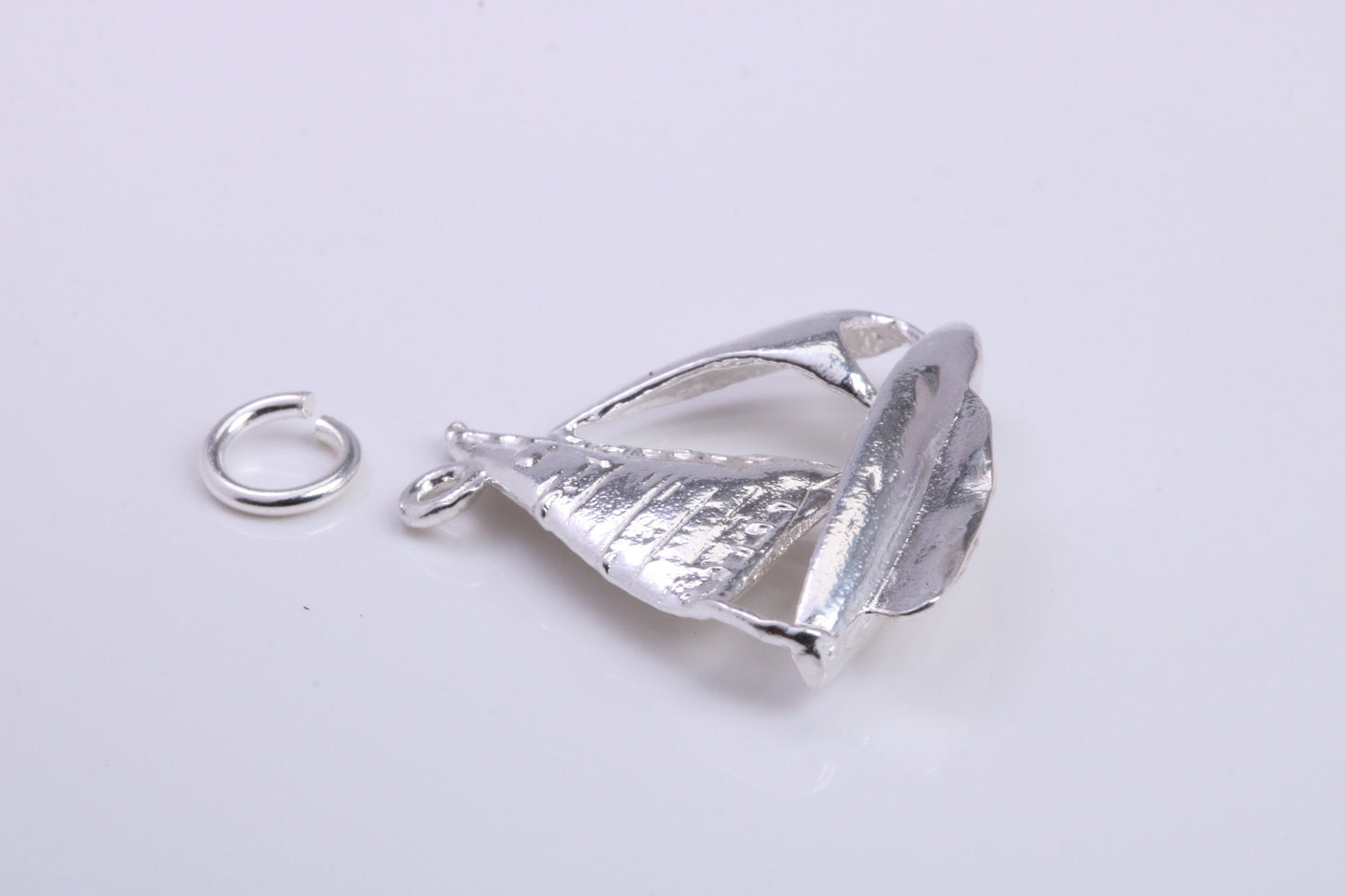 Sailing Boat Charm, Traditional Charm, Made from Solid 925 Grade Sterling Silver, Complete with Attachment Link