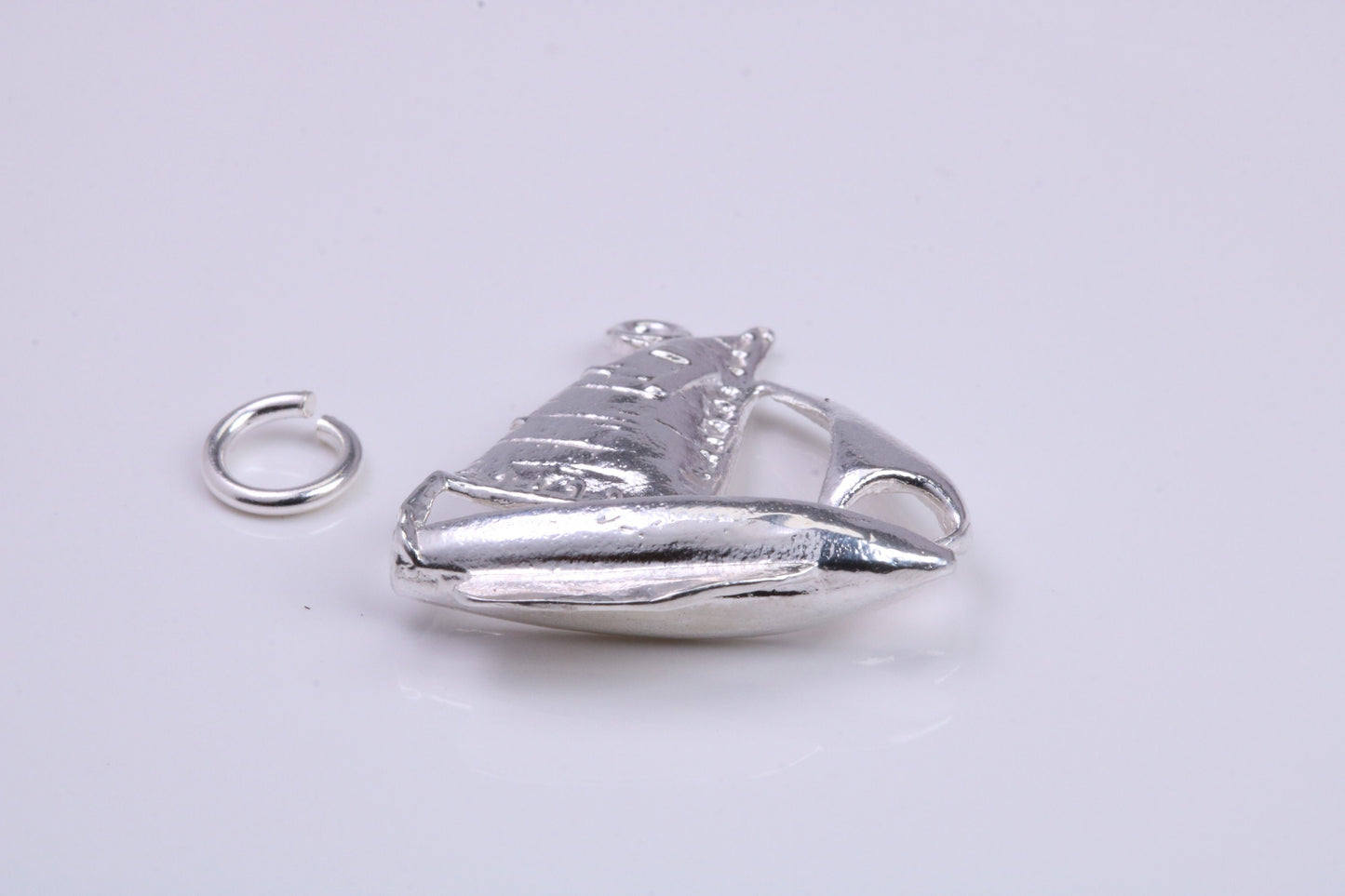 Sailing Boat Charm, Traditional Charm, Made from Solid 925 Grade Sterling Silver, Complete with Attachment Link