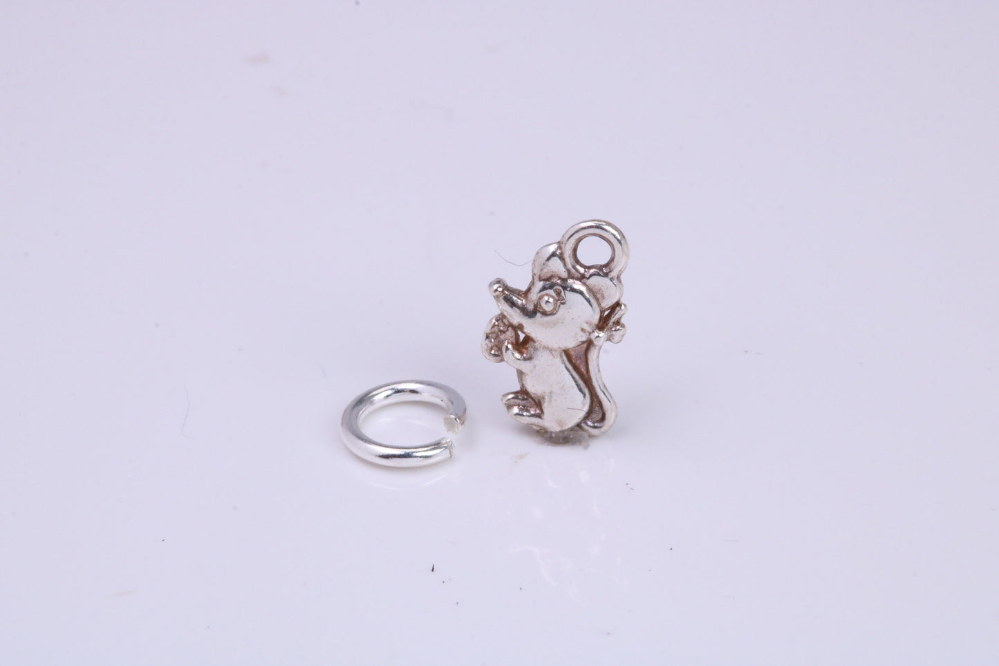 Mouse Charm, Traditional Charm, Made from Solid 925 Grade Sterling Silver, Complete with Attachment Link