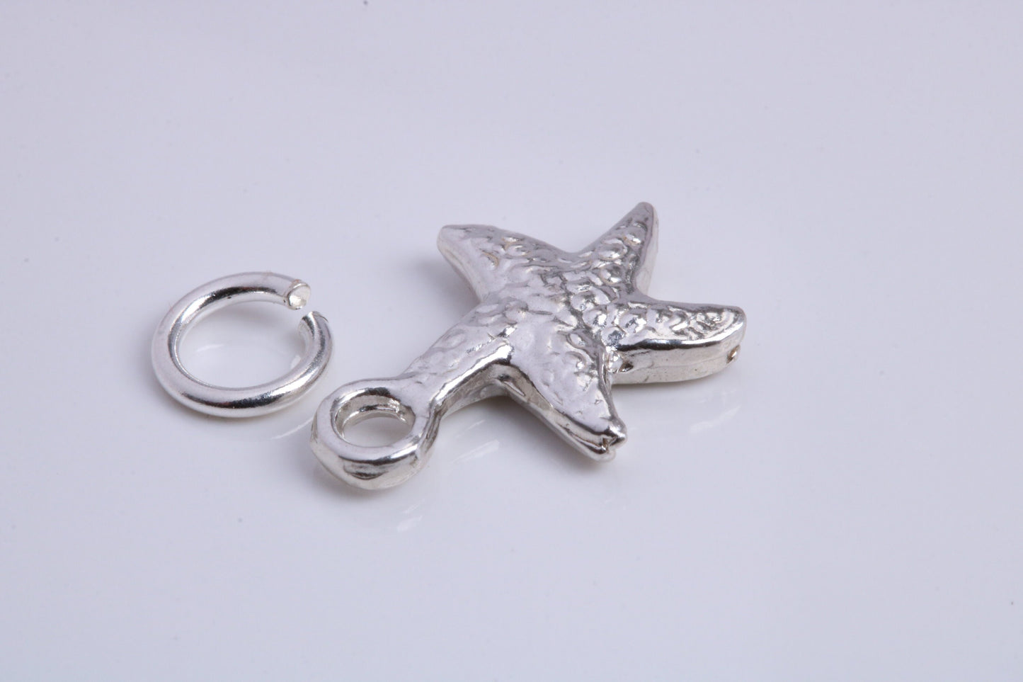 Star Fish Charm, Traditional Charm, Made from Solid 925 Grade Sterling Silver, Complete with Attachment Link