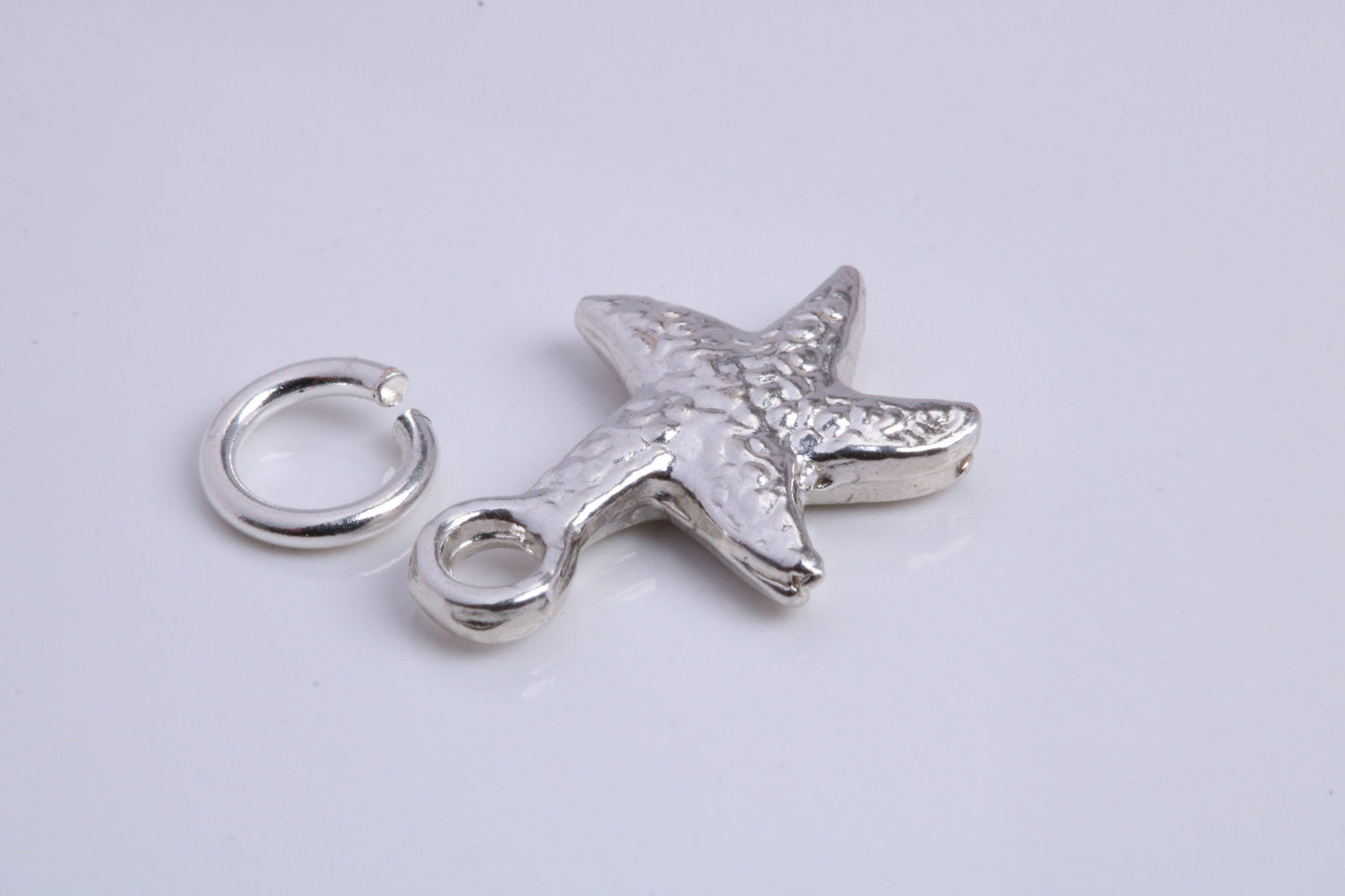Star Fish Charm, Traditional Charm, Made from Solid 925 Grade Sterling Silver, Complete with Attachment Link