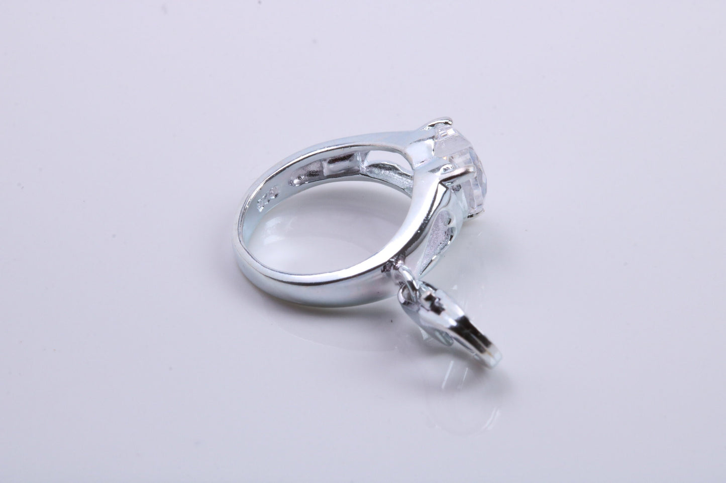Engagement Ring Charm, Traditional Charm, Made from Solid 925 Grade Sterling Silver, Complete with Attachment Link