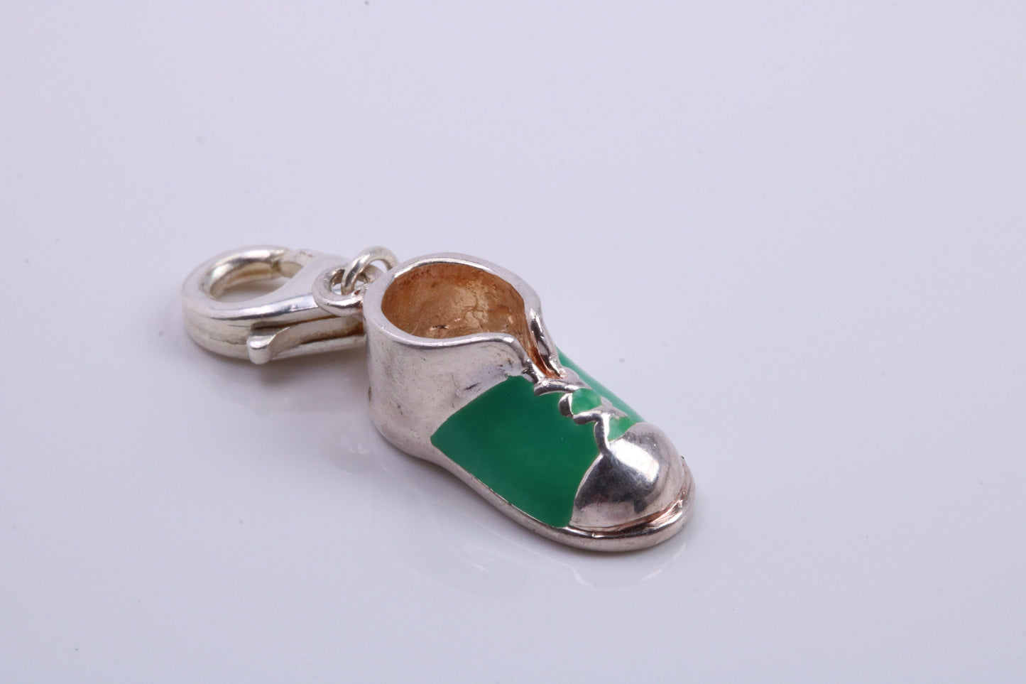 Shoe Charm, Traditional Charm, Made from Solid 925 Grade Sterling Silver, Complete with Attachment Link