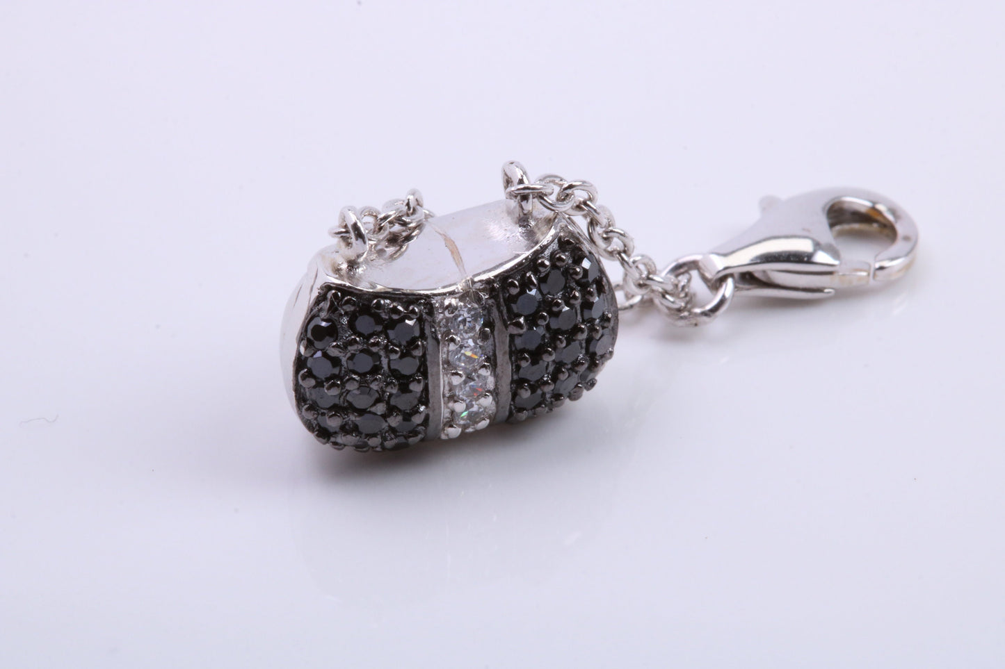 Opening Hand Bag Charm, Traditional Charm, Made from Solid 925 Grade Sterling Silver, Complete with Attachment Link