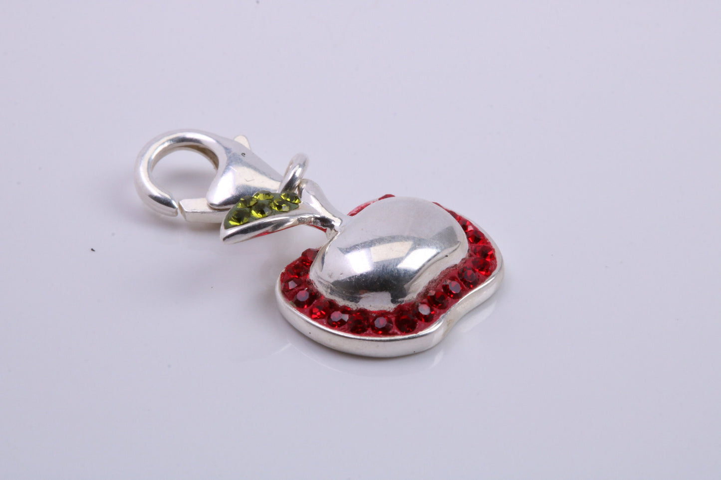 Apple Charm, Traditional Charm, Made from Solid 925 Grade Sterling Silver, Complete with Attachment Link