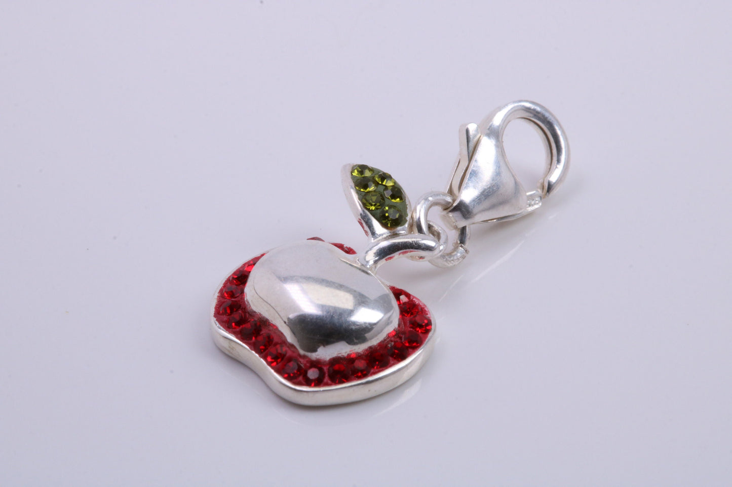 Apple Charm, Traditional Charm, Made from Solid 925 Grade Sterling Silver, Complete with Attachment Link