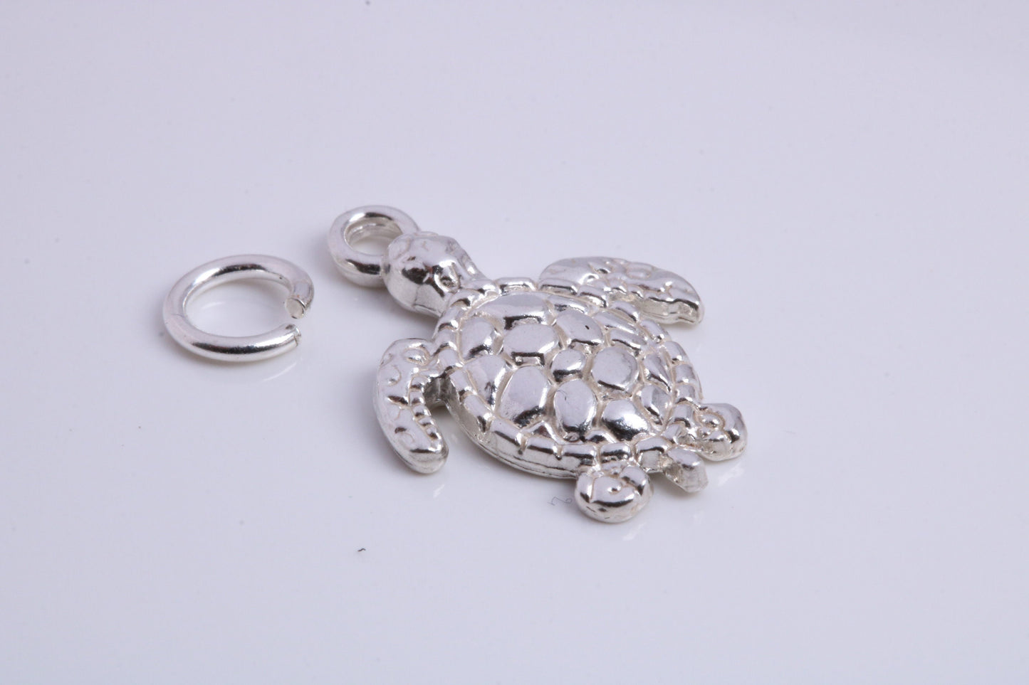 Turtle Charm, Traditional Charm, Made from Solid 925 Grade Sterling Silver, Complete with Attachment Link