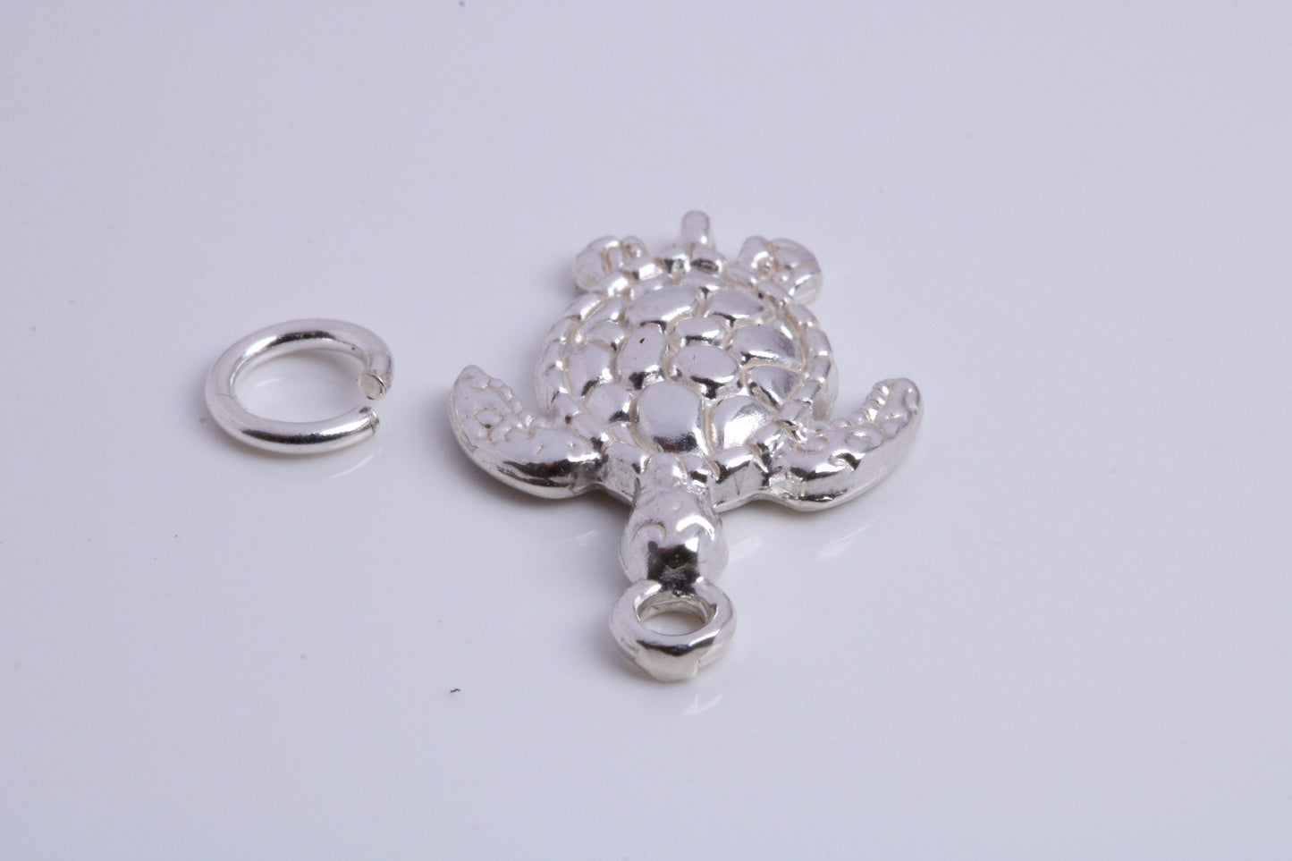 Turtle Charm, Traditional Charm, Made from Solid 925 Grade Sterling Silver, Complete with Attachment Link